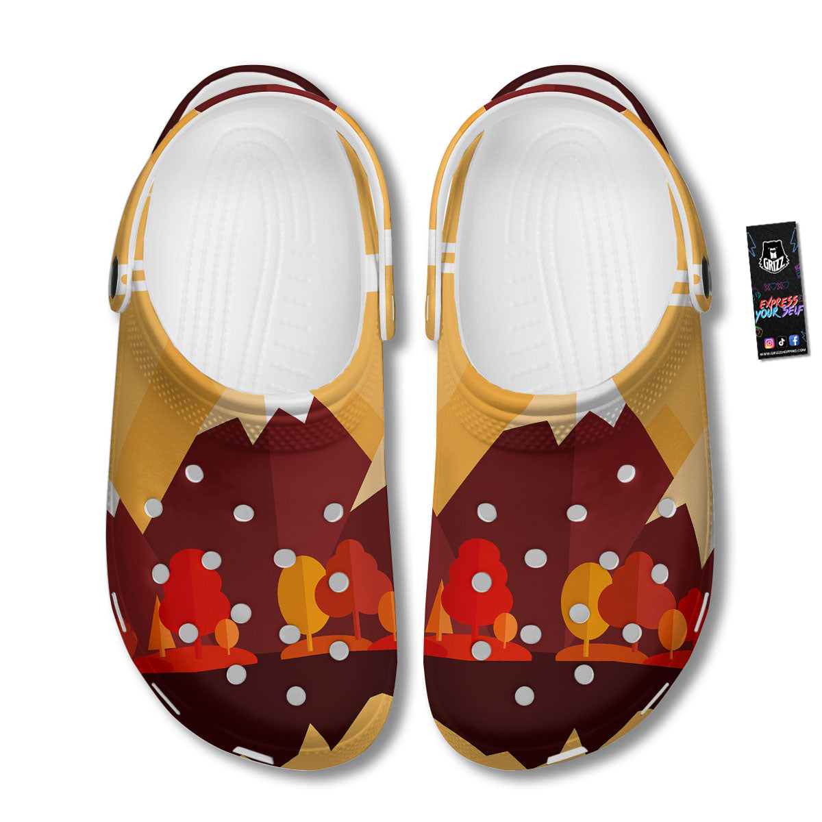 Mountain Autumn Print Clog-grizzshop
