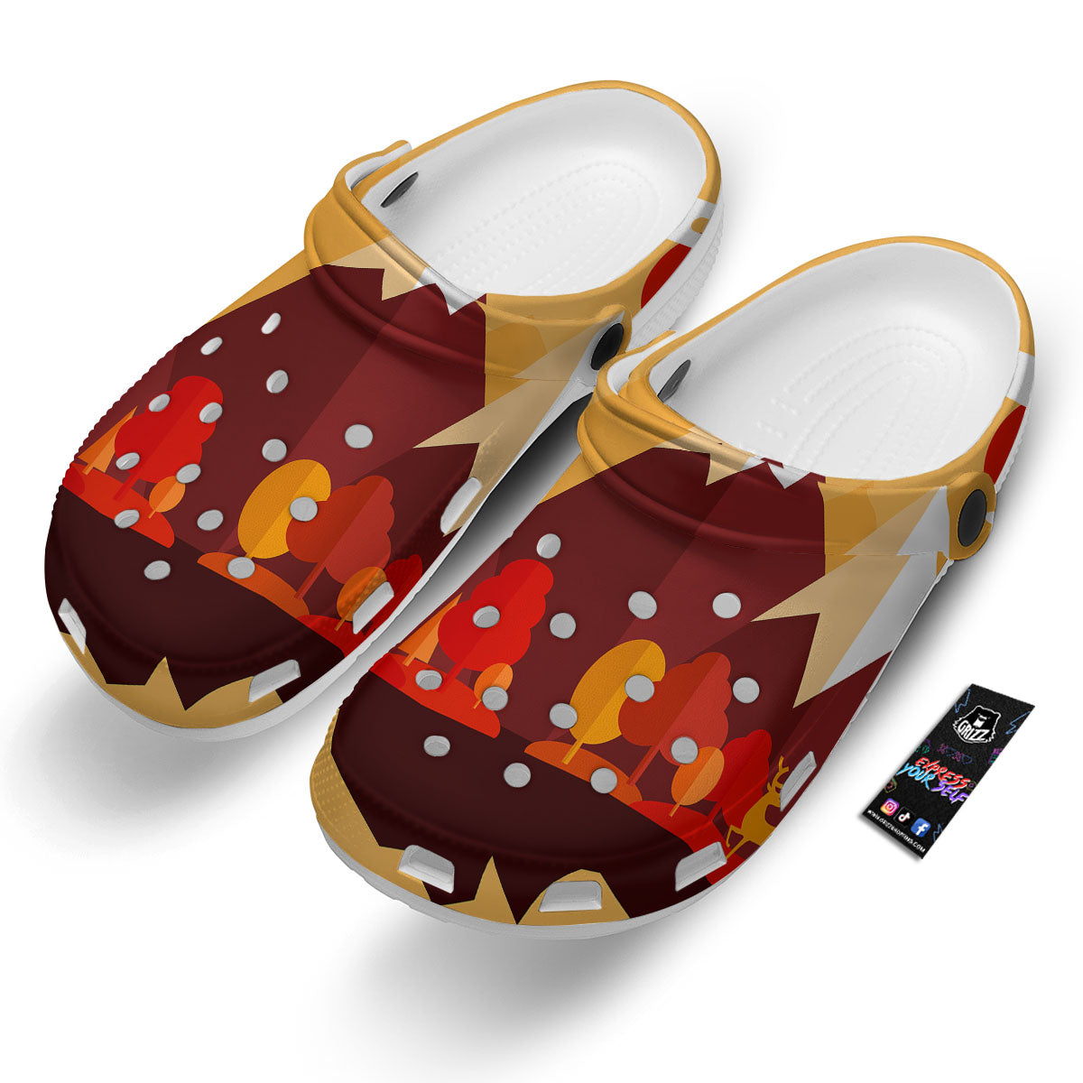 Mountain Autumn Print Clog-grizzshop