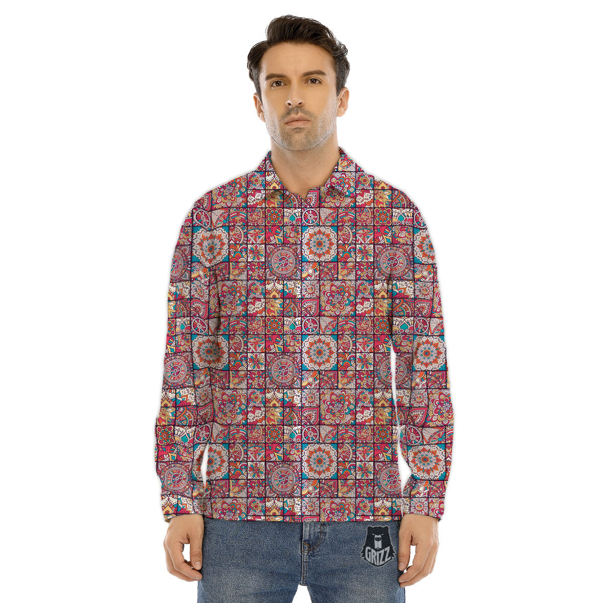 Mountain Autumn Print Men's Dress Shirts-grizzshop