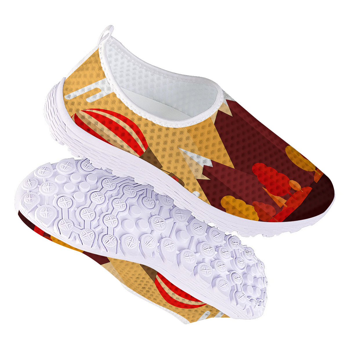 Mountain Autumn Print Nurse Shoes-grizzshop