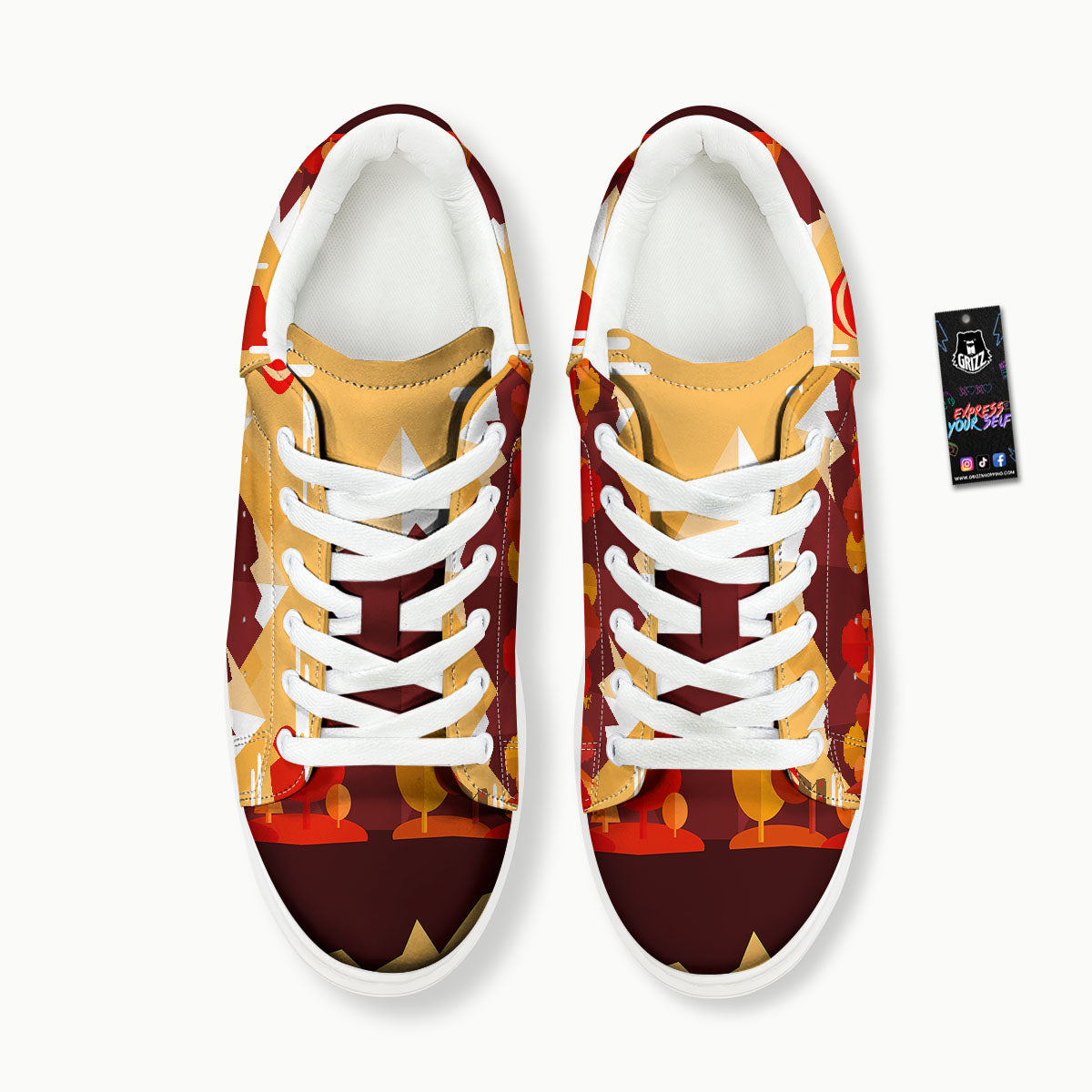 Mountain Autumn Print Platform Shoes-grizzshop