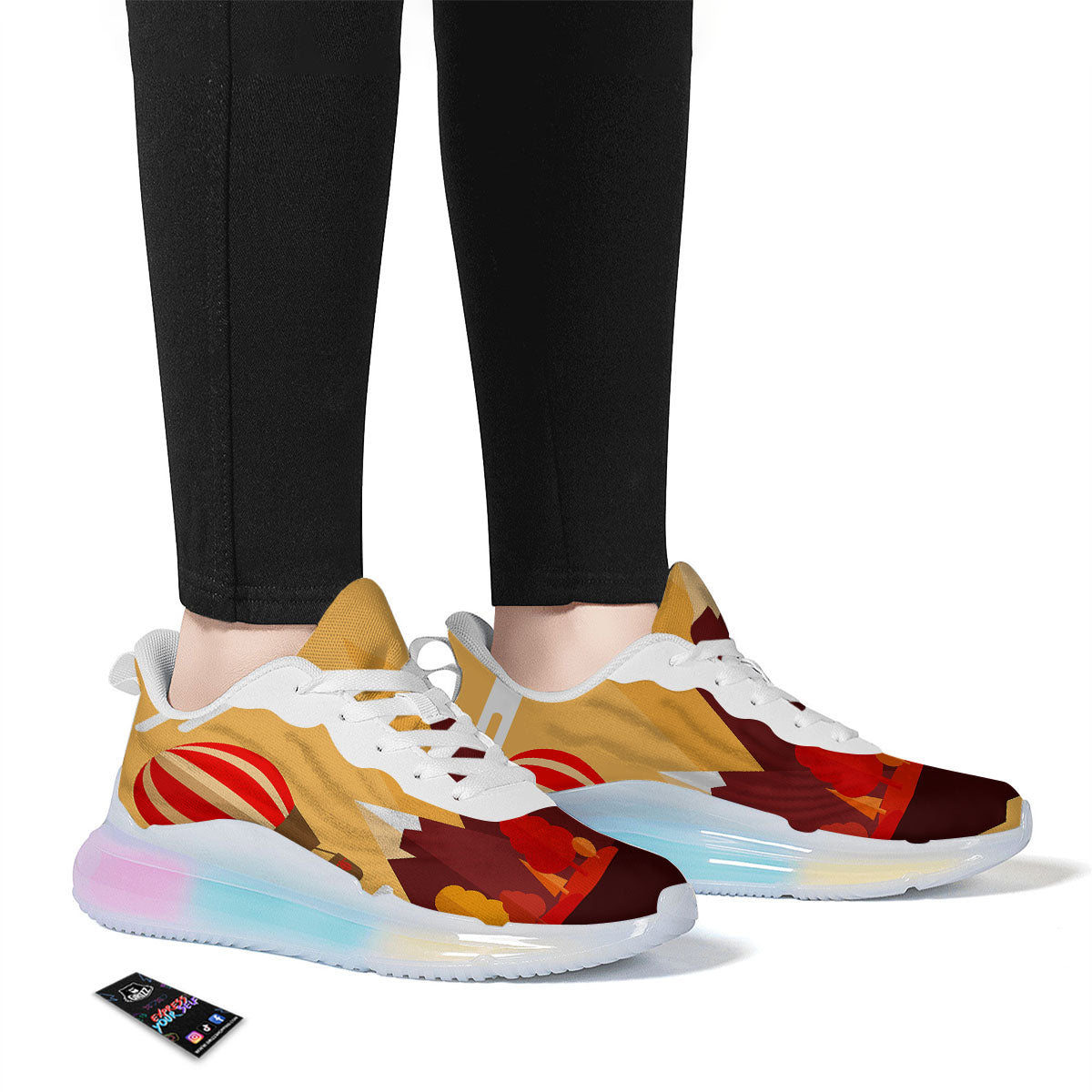Mountain Autumn Print Running Sneakers-grizzshop