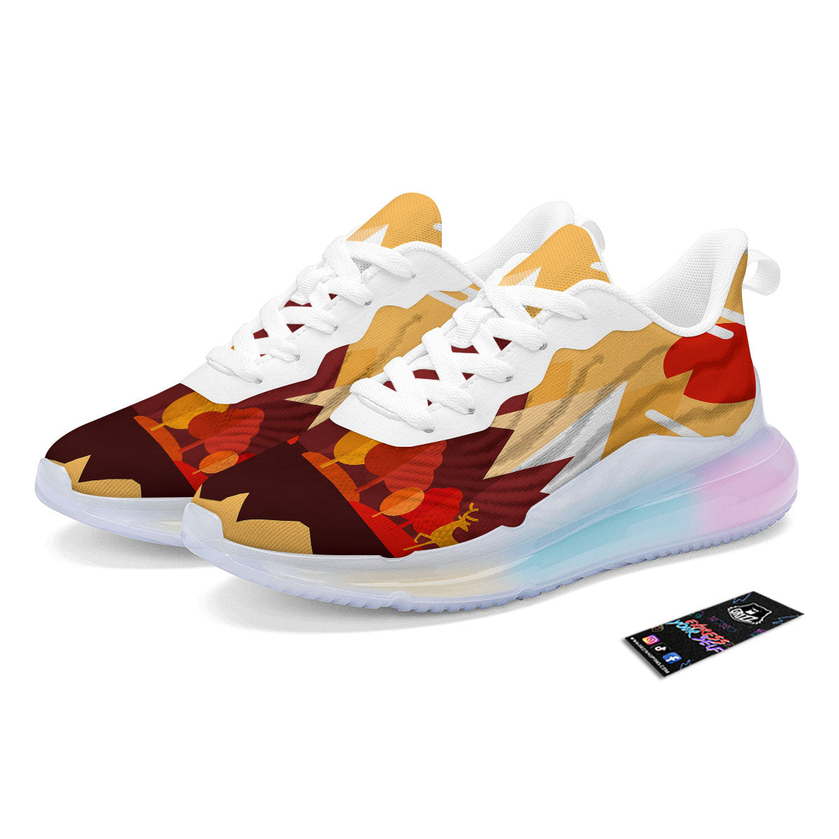 Mountain Autumn Print Running Sneakers-grizzshop