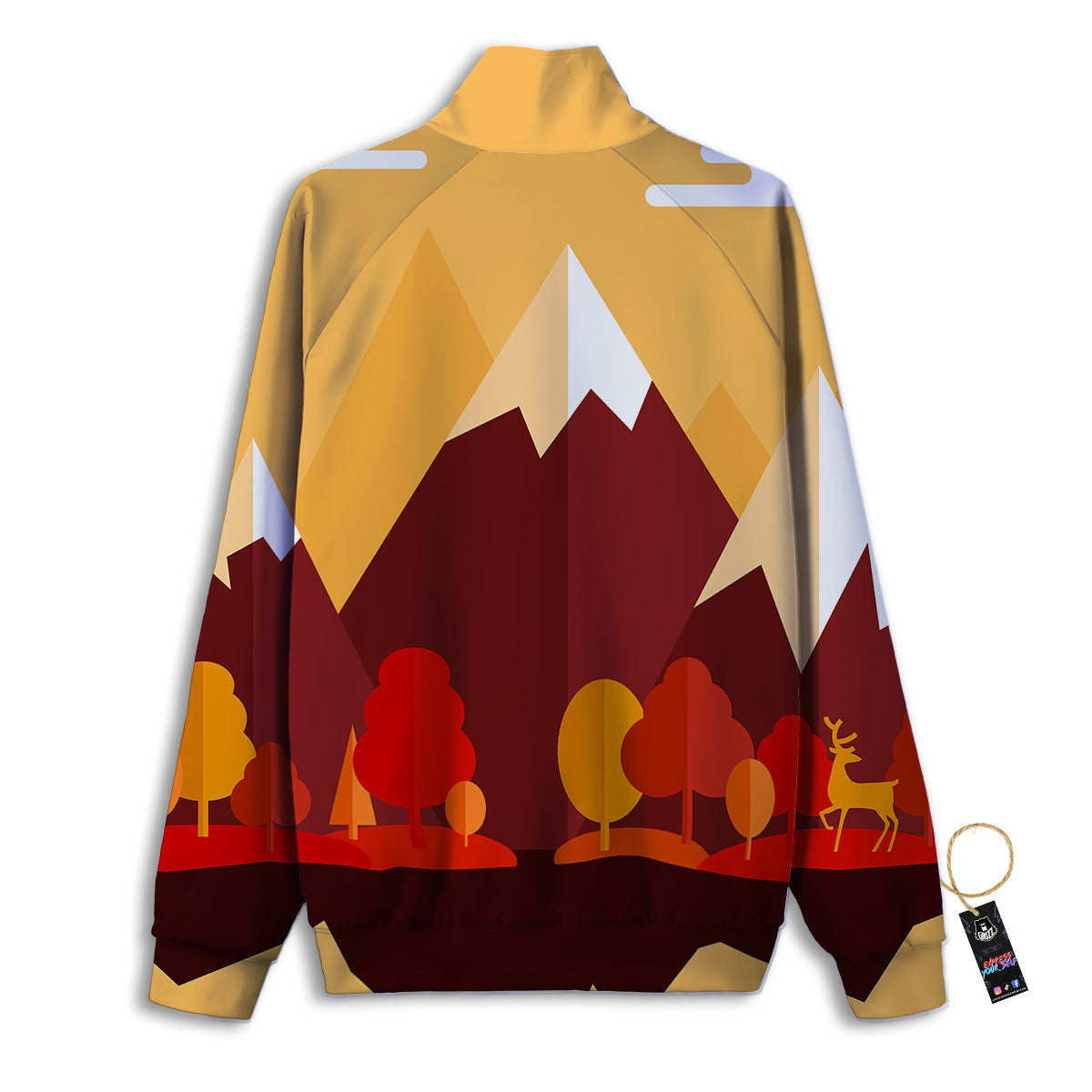 Mountain Autumn Print Track Jacket-grizzshop