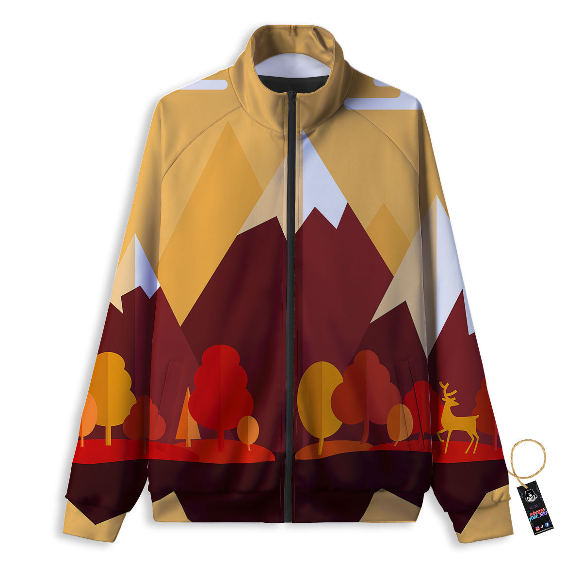 Mountain Autumn Print Track Jacket-grizzshop