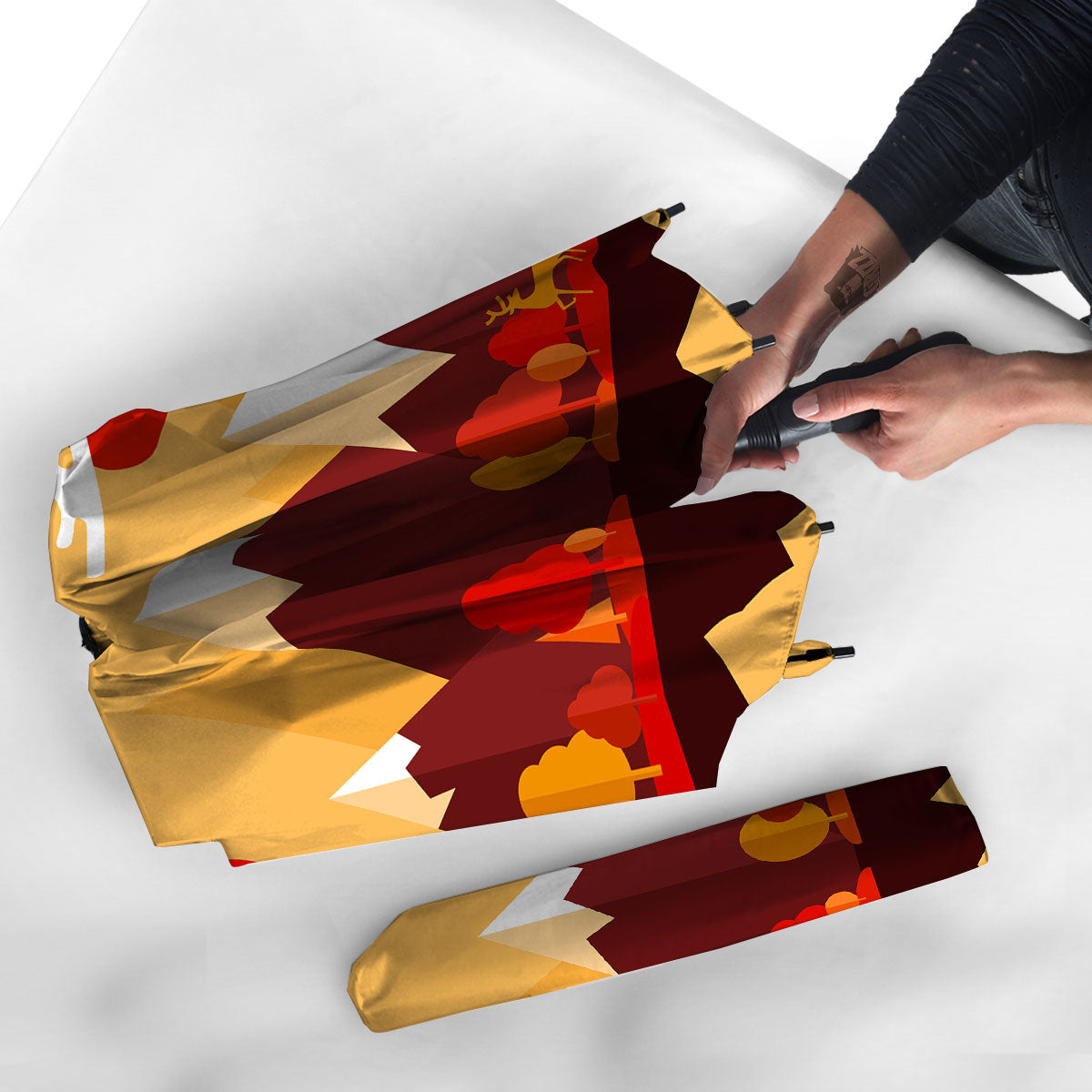 Mountain Autumn Print Umbrella-grizzshop