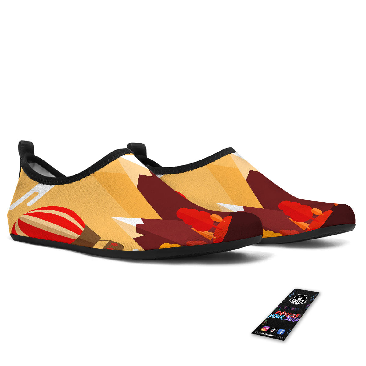 Mountain Autumn Print Water Shoes-grizzshop