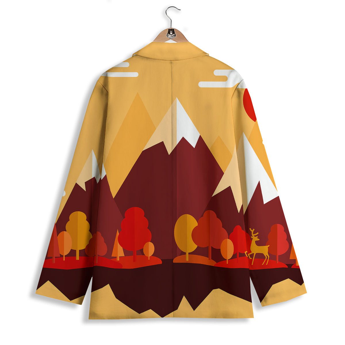 Mountain Autumn Print Women's Blazer-grizzshop