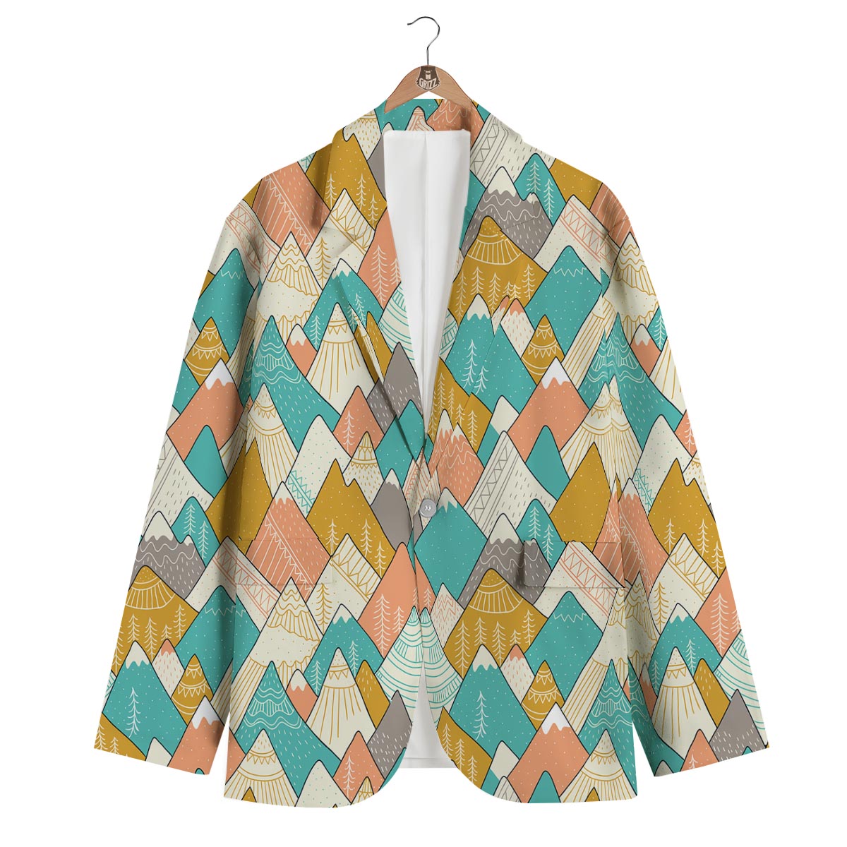Mountain Colorful Pattern Print Men's Blazer-grizzshop