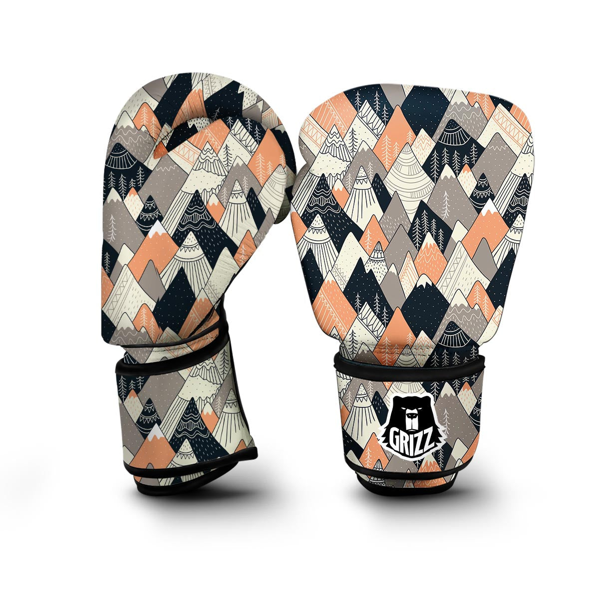 Mountain Pattern Print Boxing Gloves-grizzshop