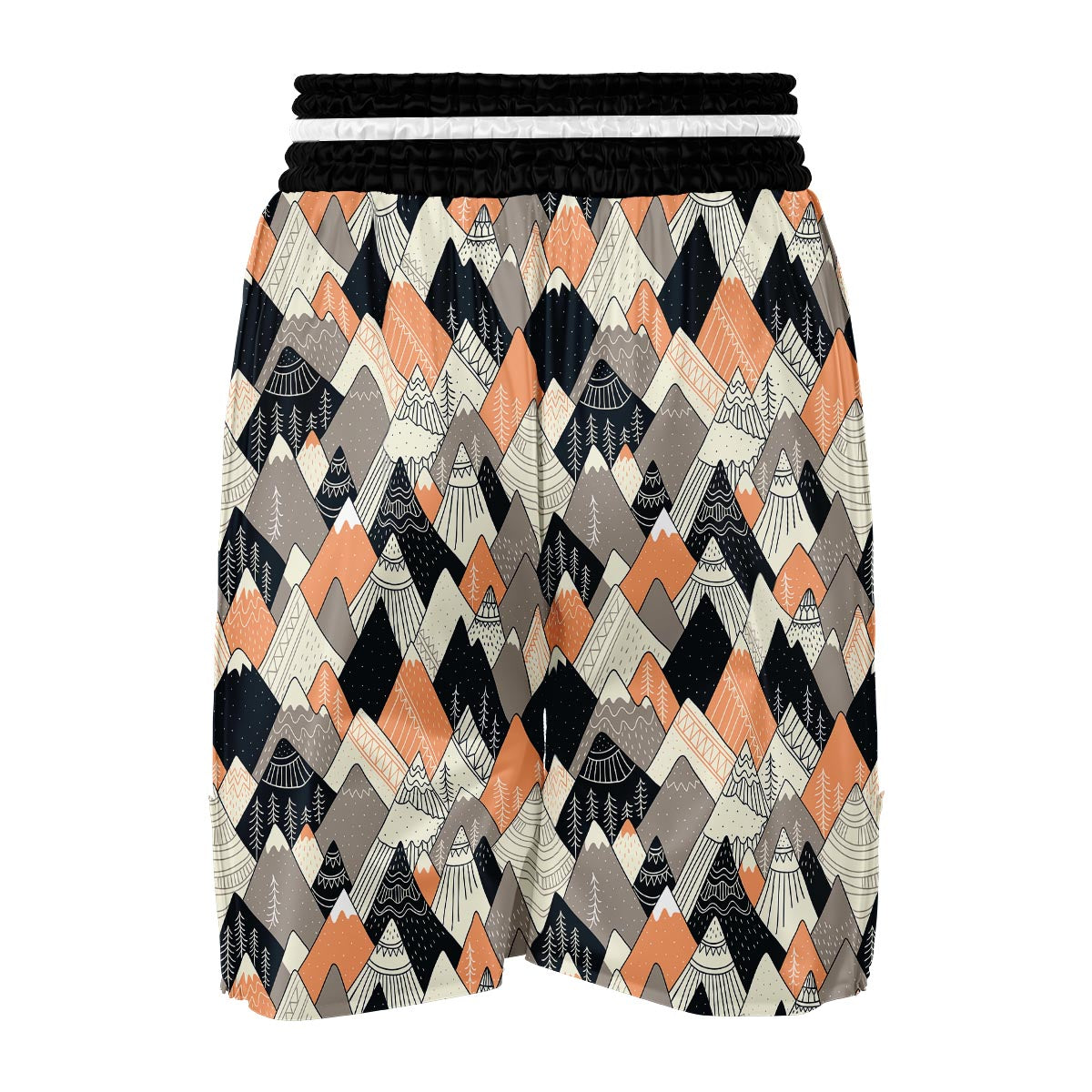 Mountain Pattern Print Boxing Shorts-grizzshop