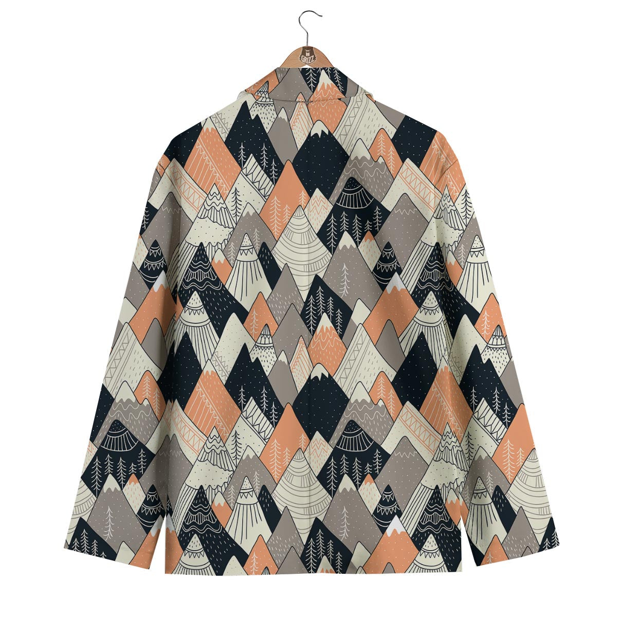 Mountain Pattern Print Men's Blazer-grizzshop