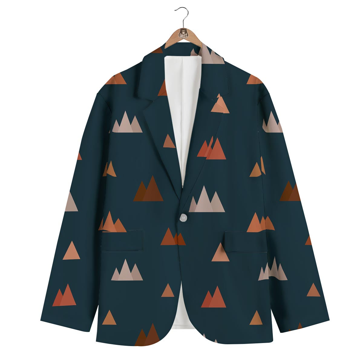 Mountain Print Pattern Men's Blazer