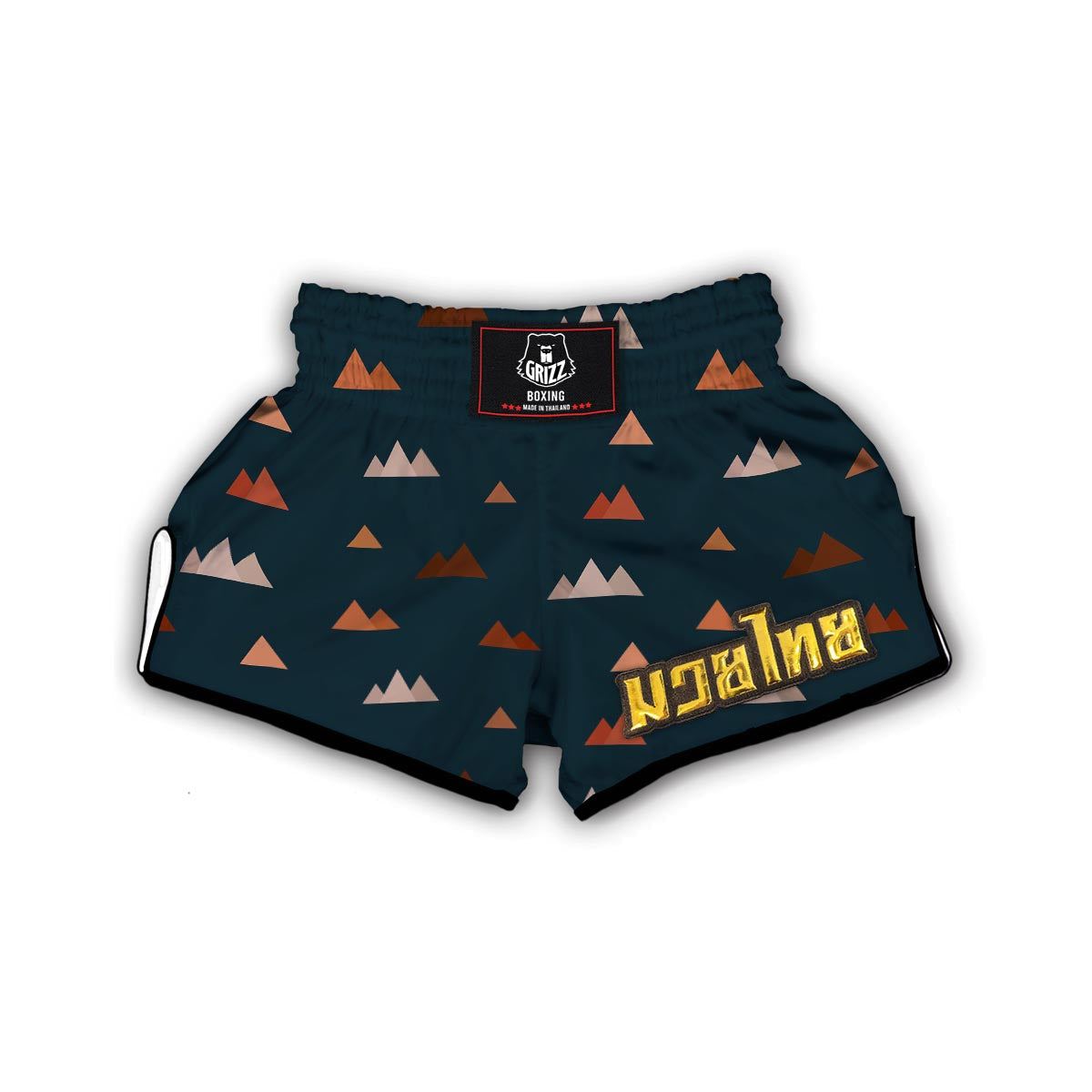 Mountain Print Pattern Muay Thai Boxing Shorts-grizzshop