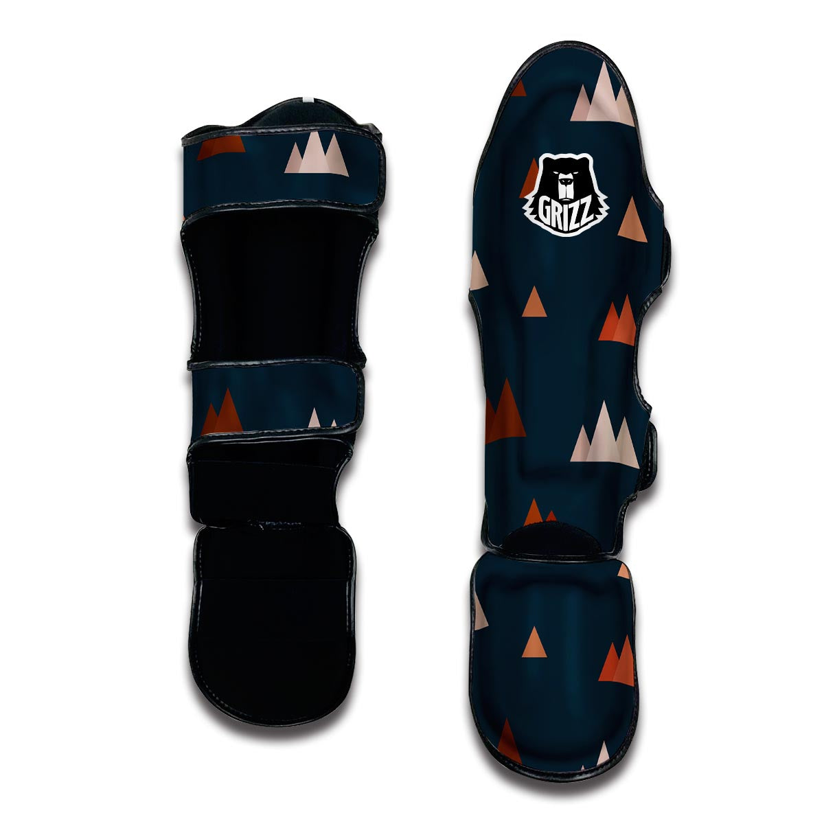 Mountain Print Pattern Muay Thai Shin Guards-grizzshop