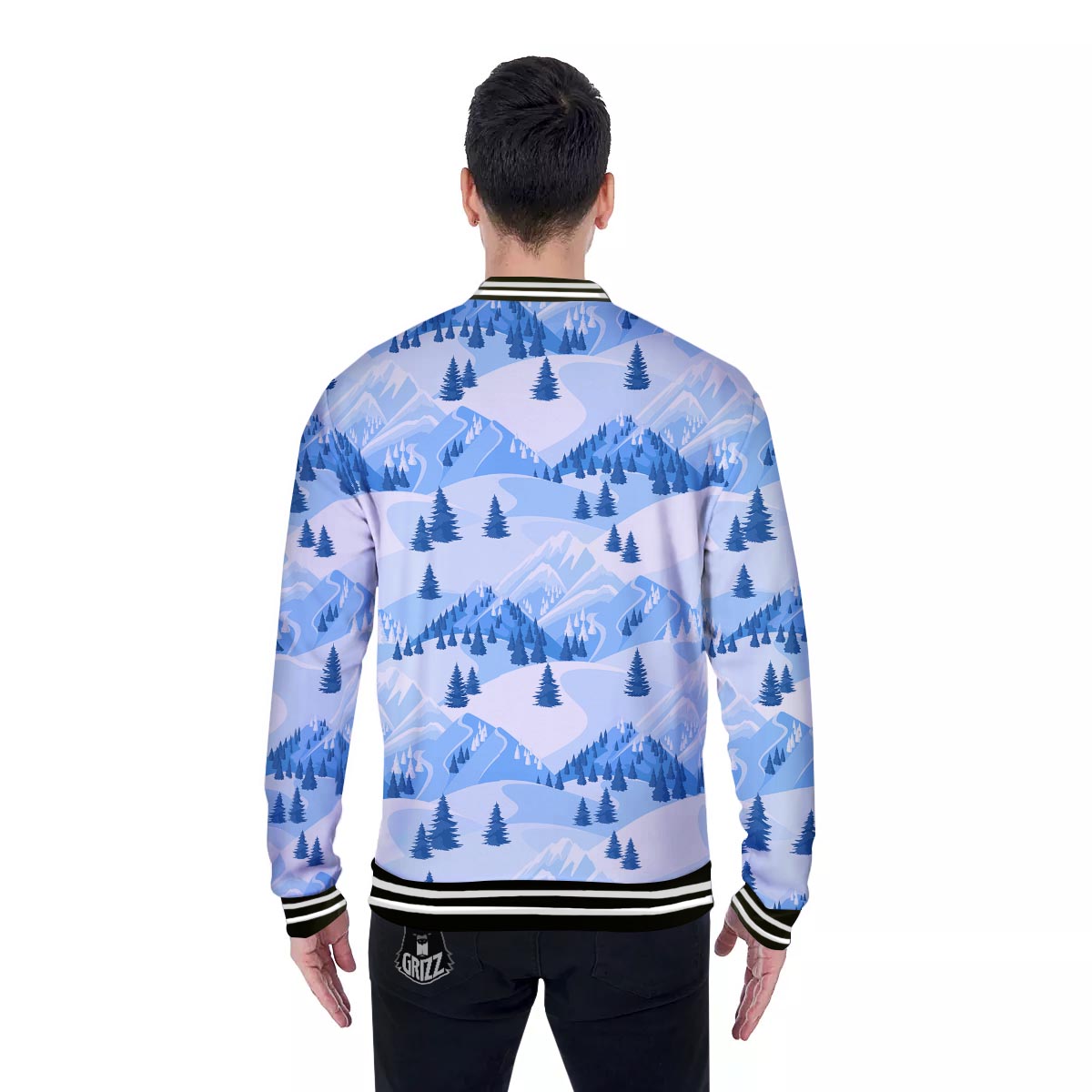Mountain Skiing Print Pattern Baseball Jacket-grizzshop