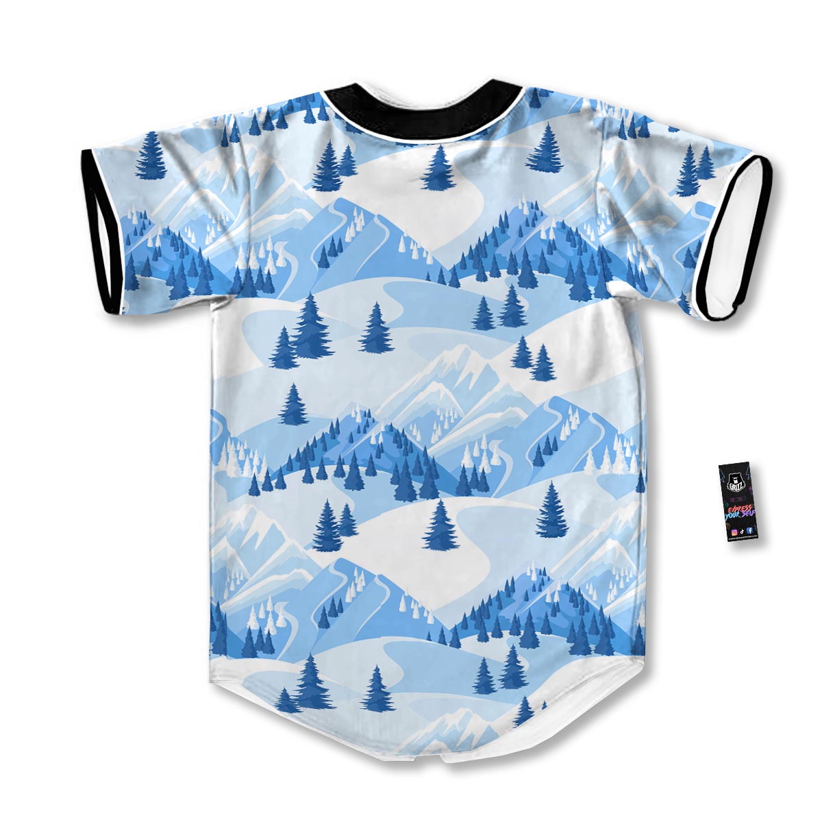 Mountain Skiing Print Pattern Baseball Jersey-grizzshop