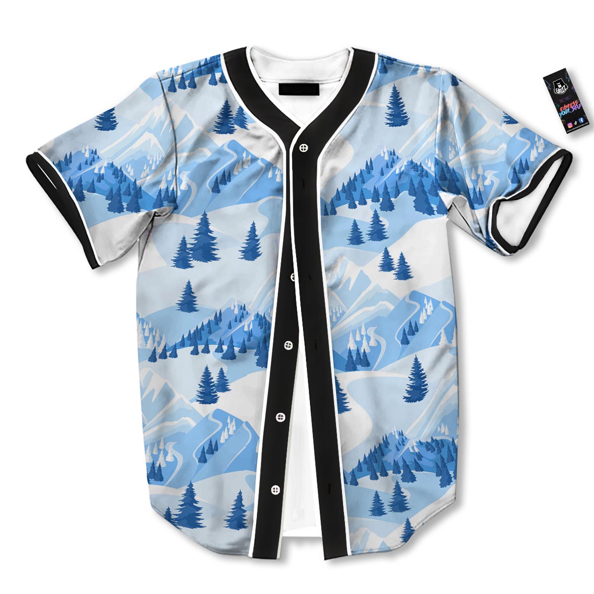 Mountain Skiing Print Pattern Baseball Jersey-grizzshop