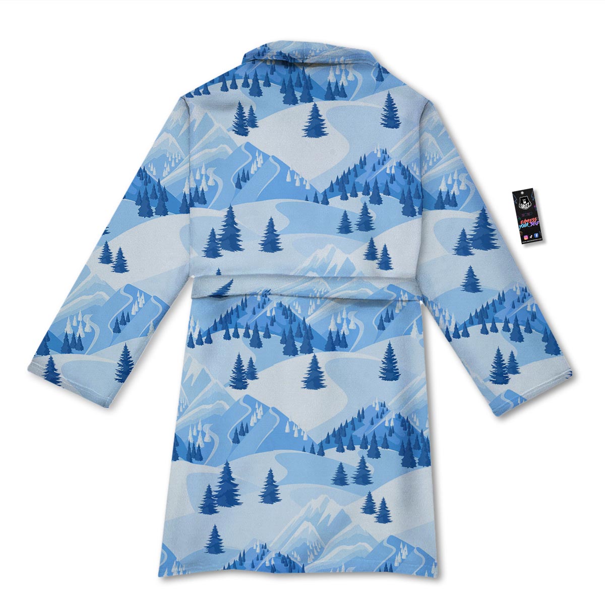 Mountain Skiing Print Pattern Bathrobe-grizzshop