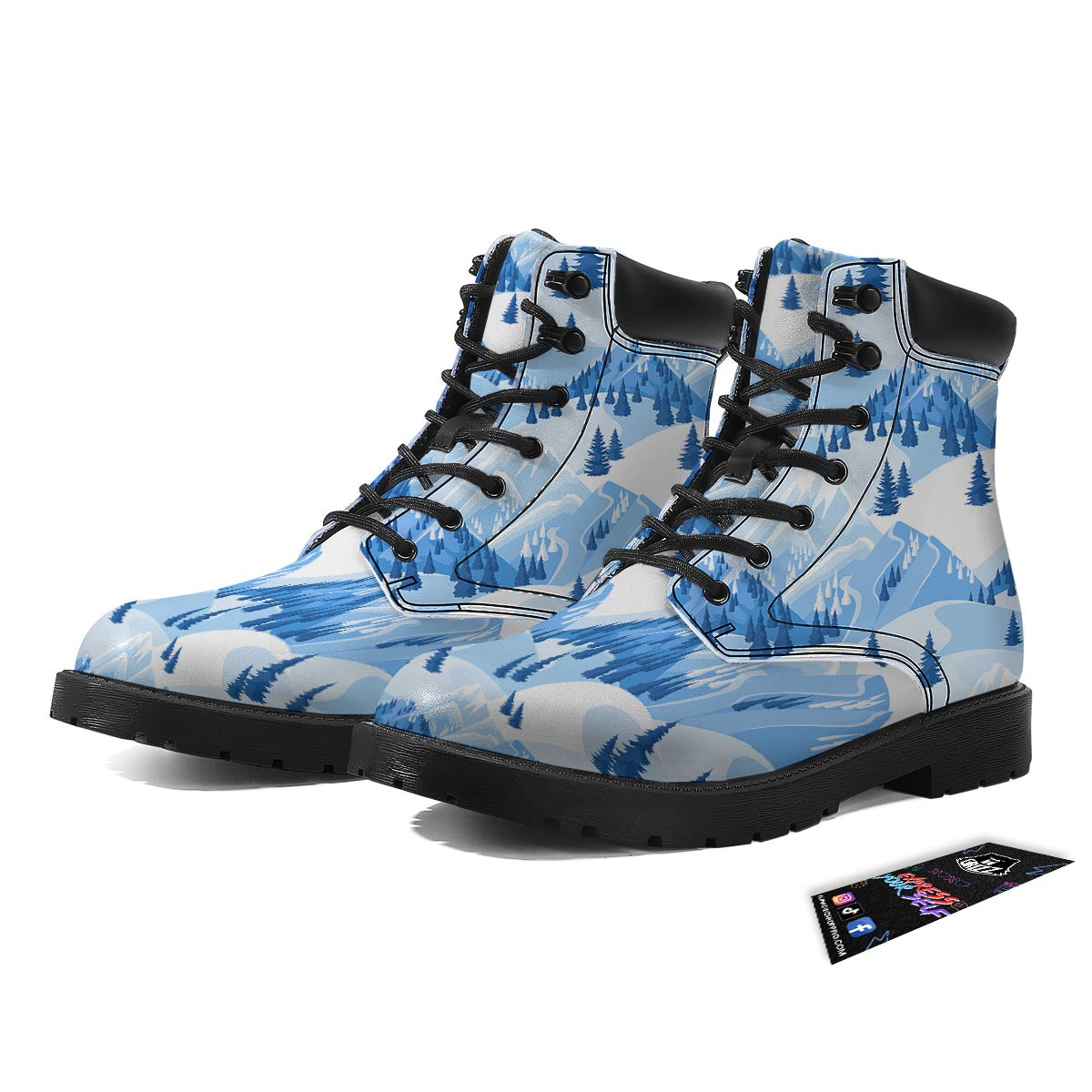 Mountain Skiing Print Pattern Boots-grizzshop