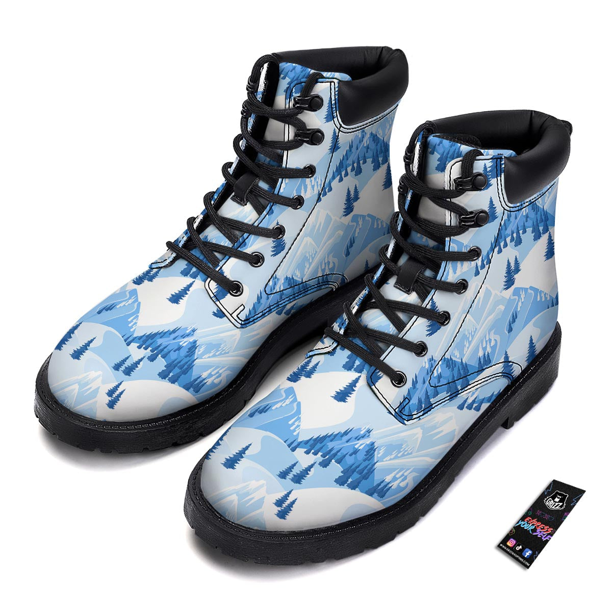 Mountain Skiing Print Pattern Boots-grizzshop