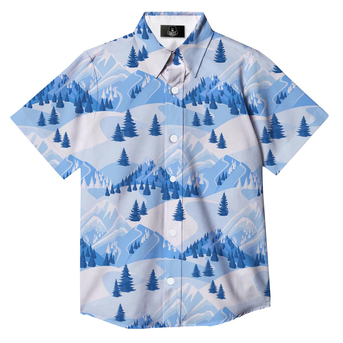 Mountain Skiing Print Pattern Button Up Shirt-grizzshop