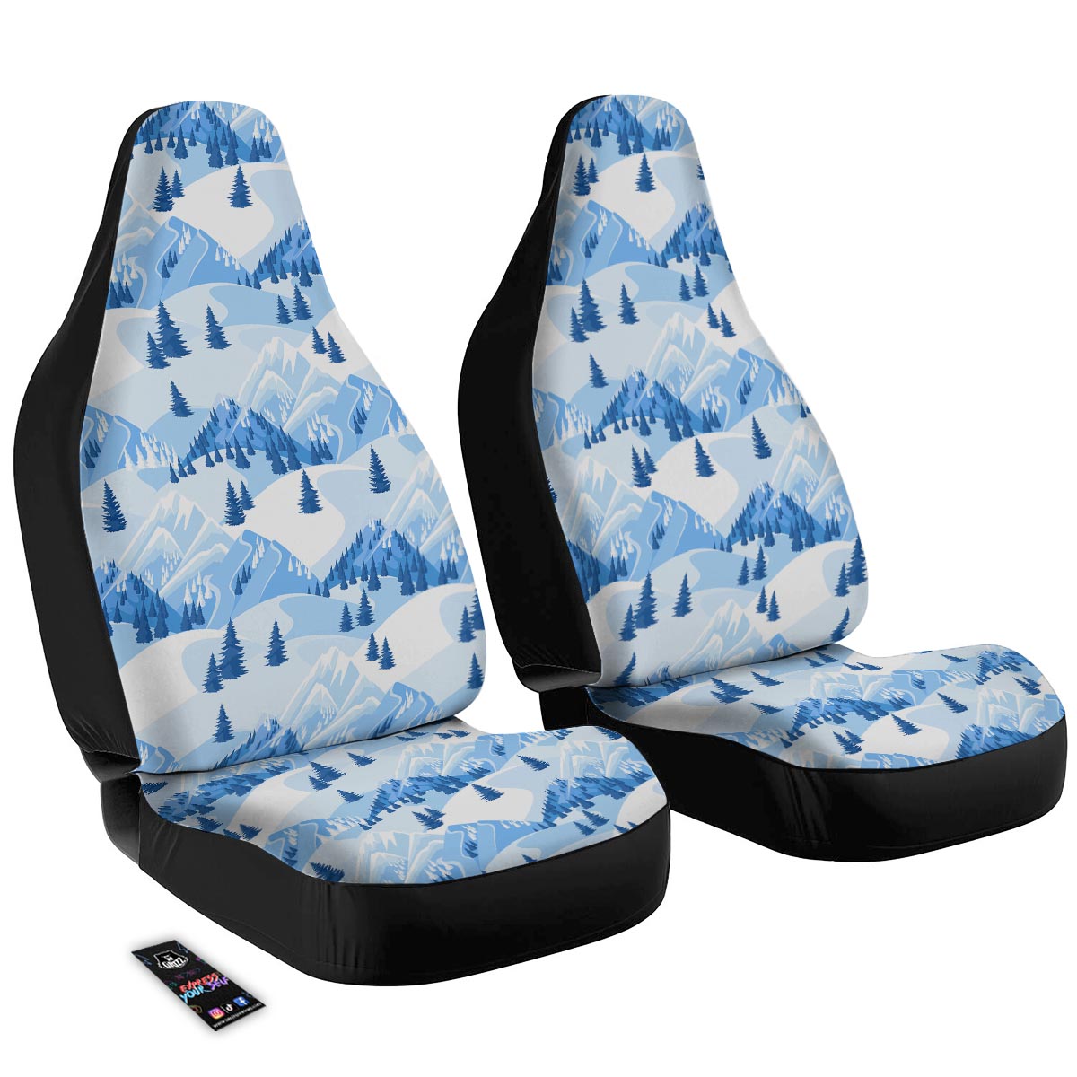 Mountain Skiing Print Pattern Car Seat Covers-grizzshop