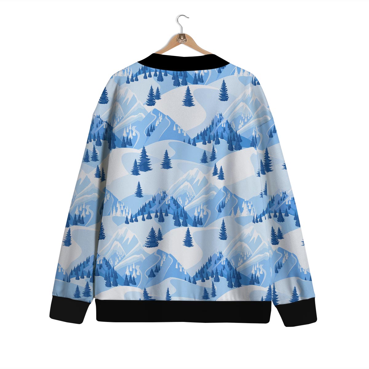 Mountain Skiing Print Pattern Cardigan-grizzshop