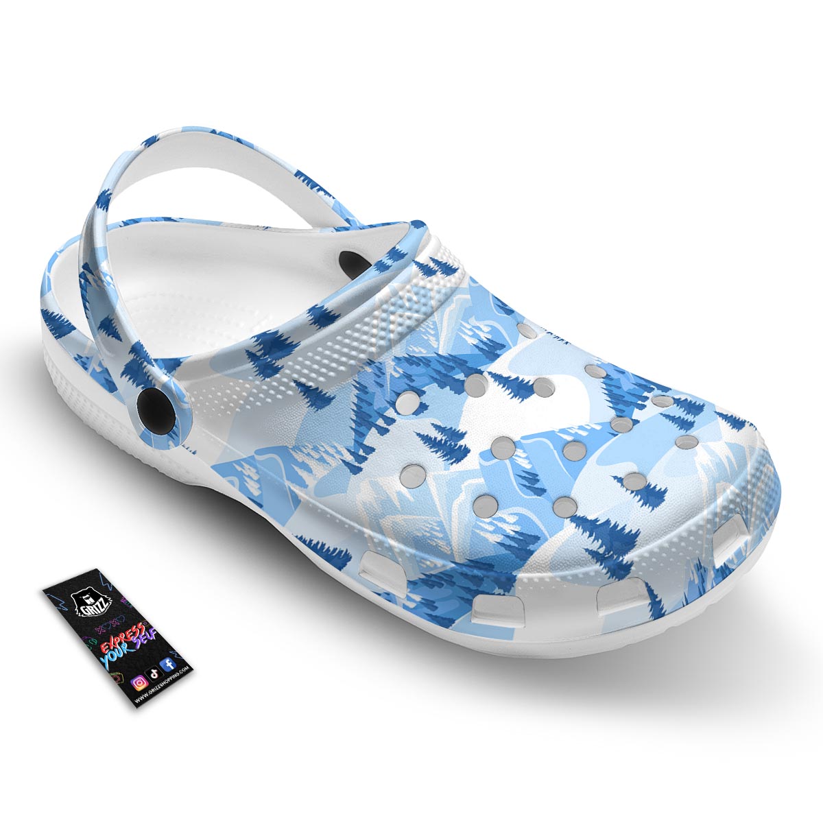 Mountain Skiing Print Pattern Clog-grizzshop