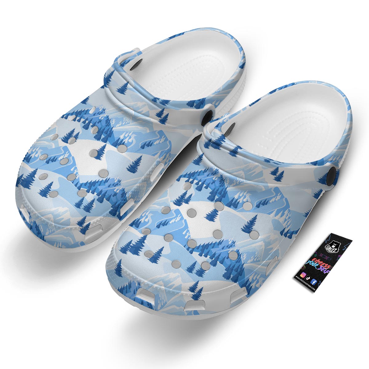 Mountain Skiing Print Pattern Clog-grizzshop