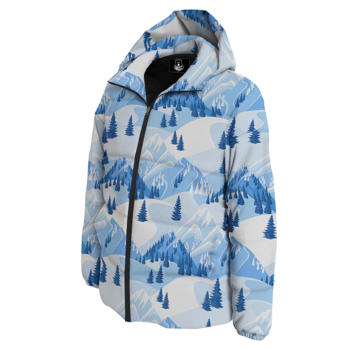 Mountain Skiing Print Pattern Down Jacket-grizzshop