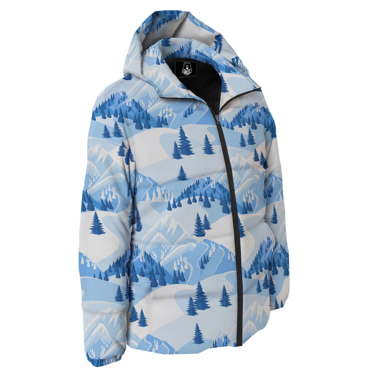 Mountain Skiing Print Pattern Down Jacket-grizzshop