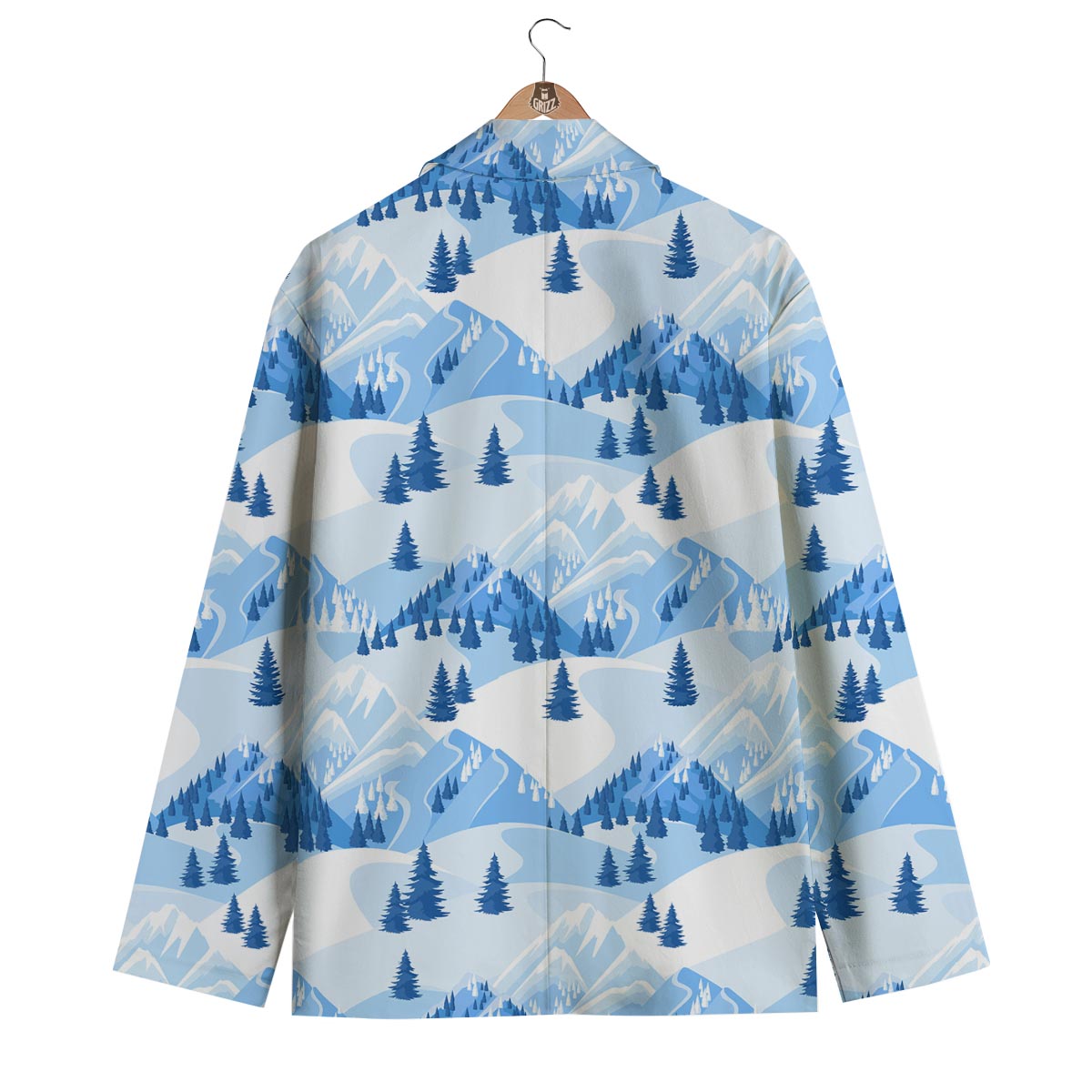 Mountain Skiing Print Pattern Men's Blazer-grizzshop
