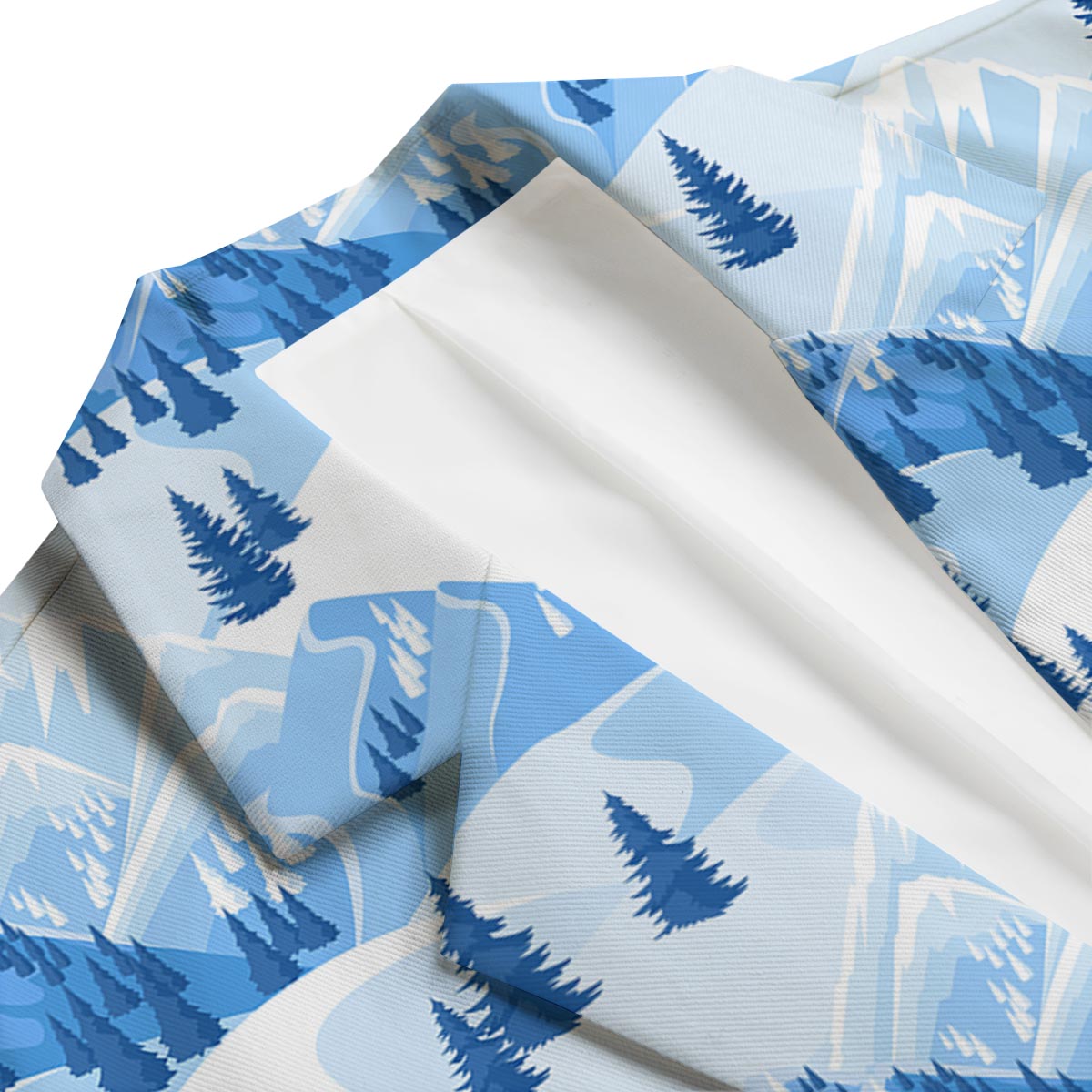 Mountain Skiing Print Pattern Men's Blazer-grizzshop
