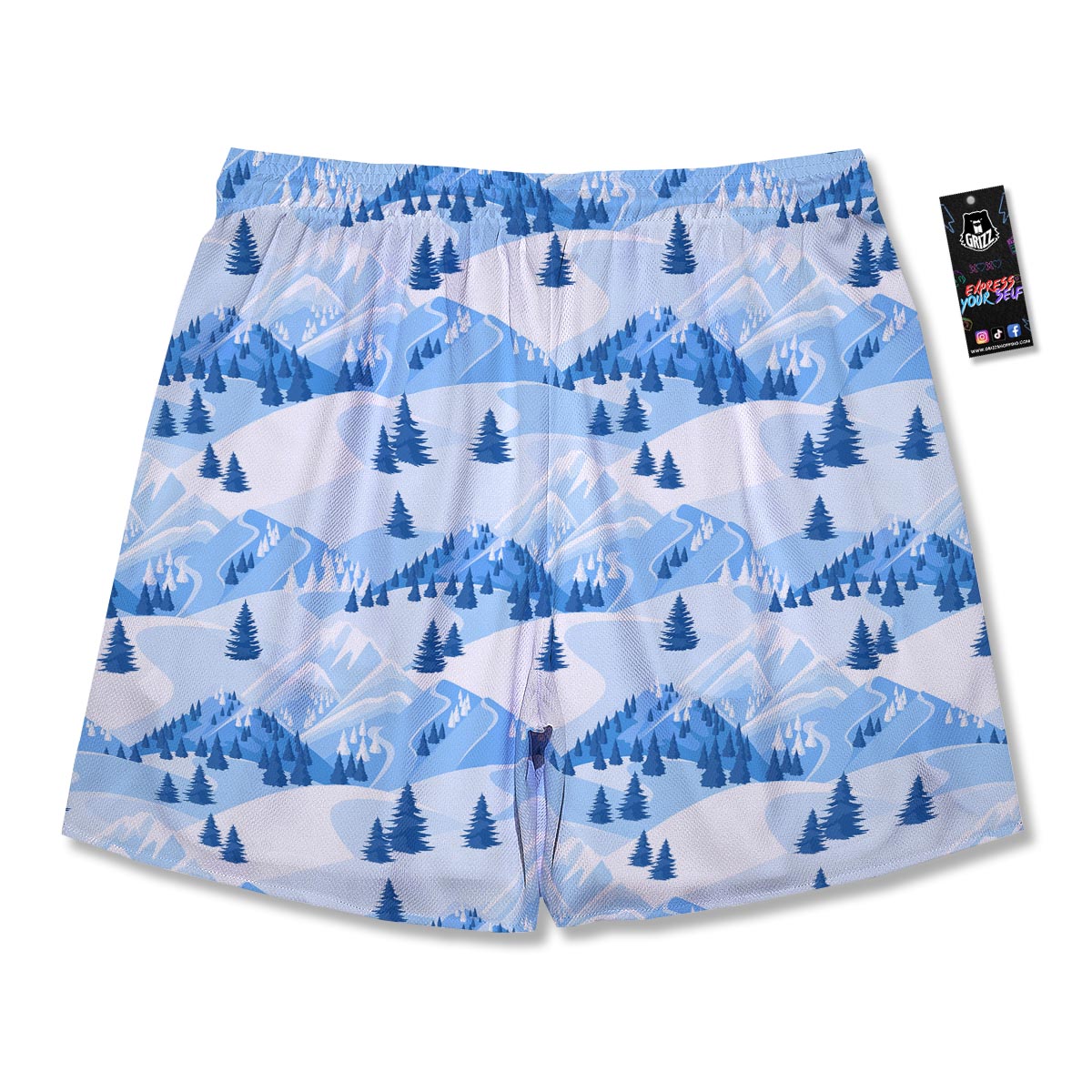 Mountain Skiing Print Pattern Men's Running Shorts-grizzshop