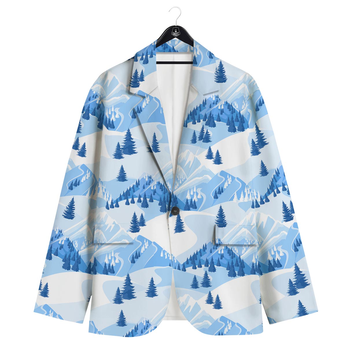 Mountain Skiing Print Pattern Men's Sport Coat-grizzshop