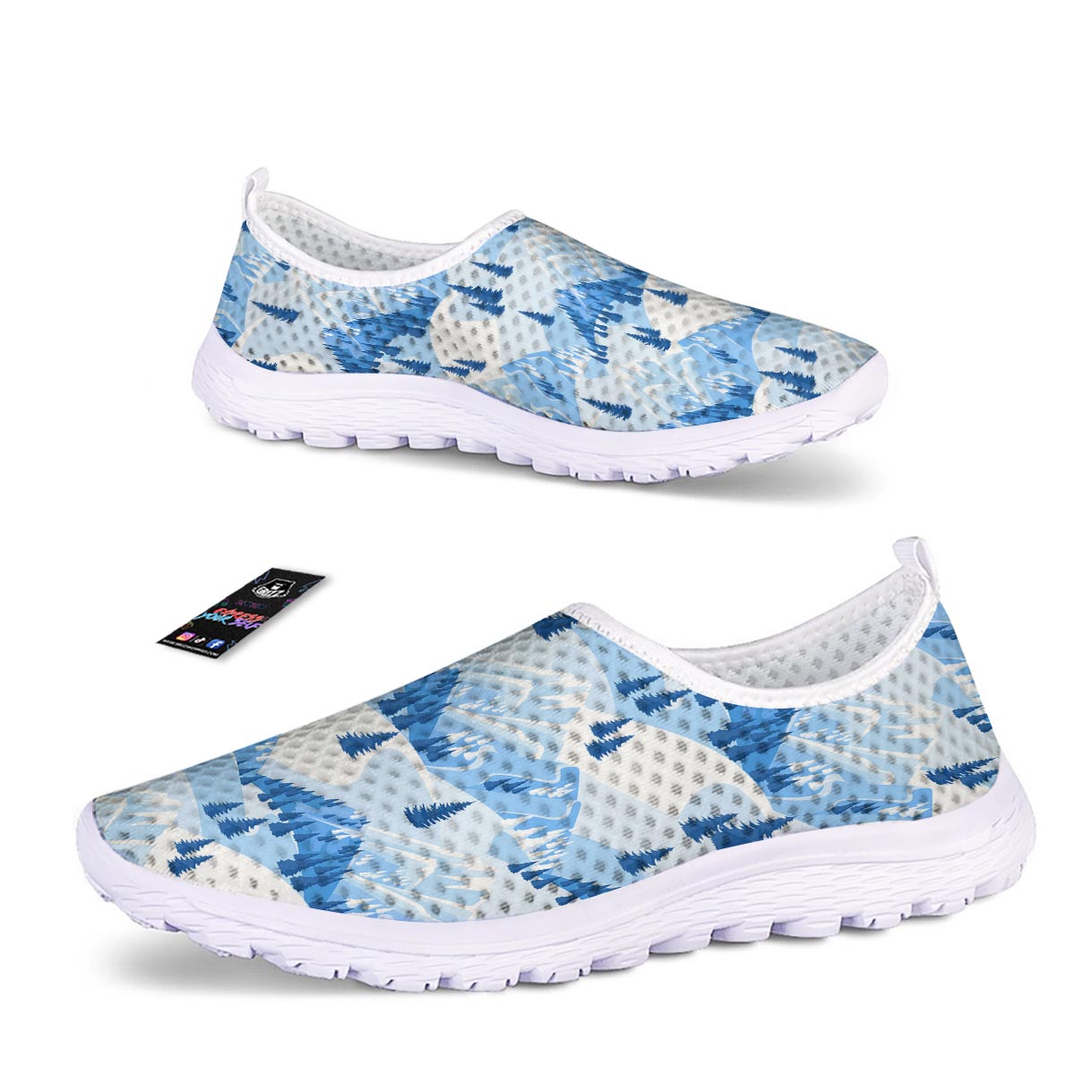 Mountain Skiing Print Pattern Nurse Shoes-grizzshop