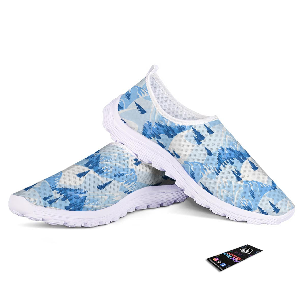 Mountain Skiing Print Pattern Nurse Shoes-grizzshop