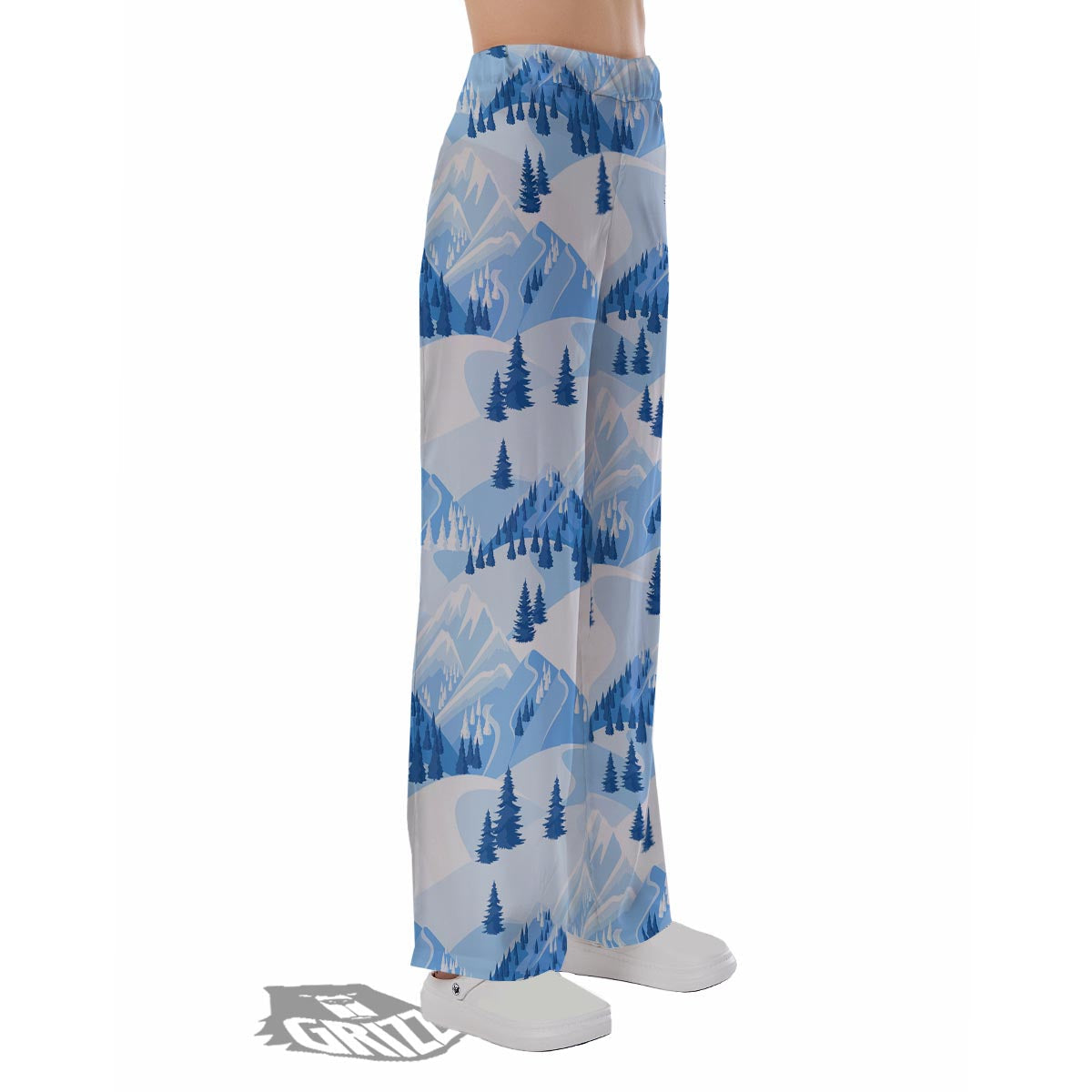 Mountain Skiing Print Pattern Pajama Pants-grizzshop