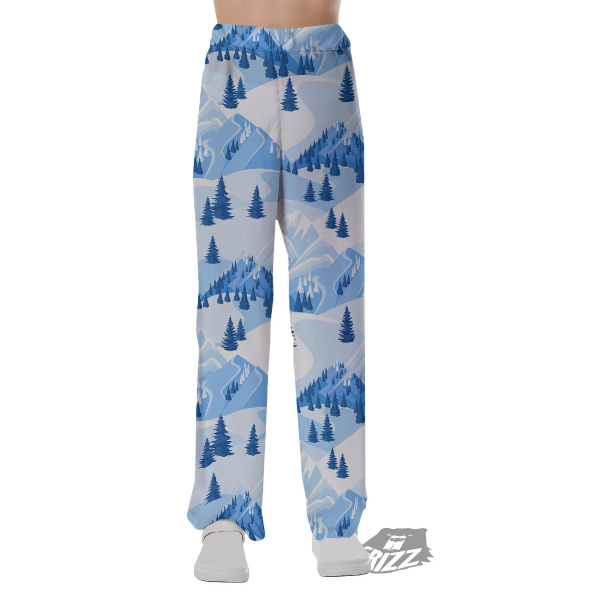 Mountain Skiing Print Pattern Pajama Pants-grizzshop