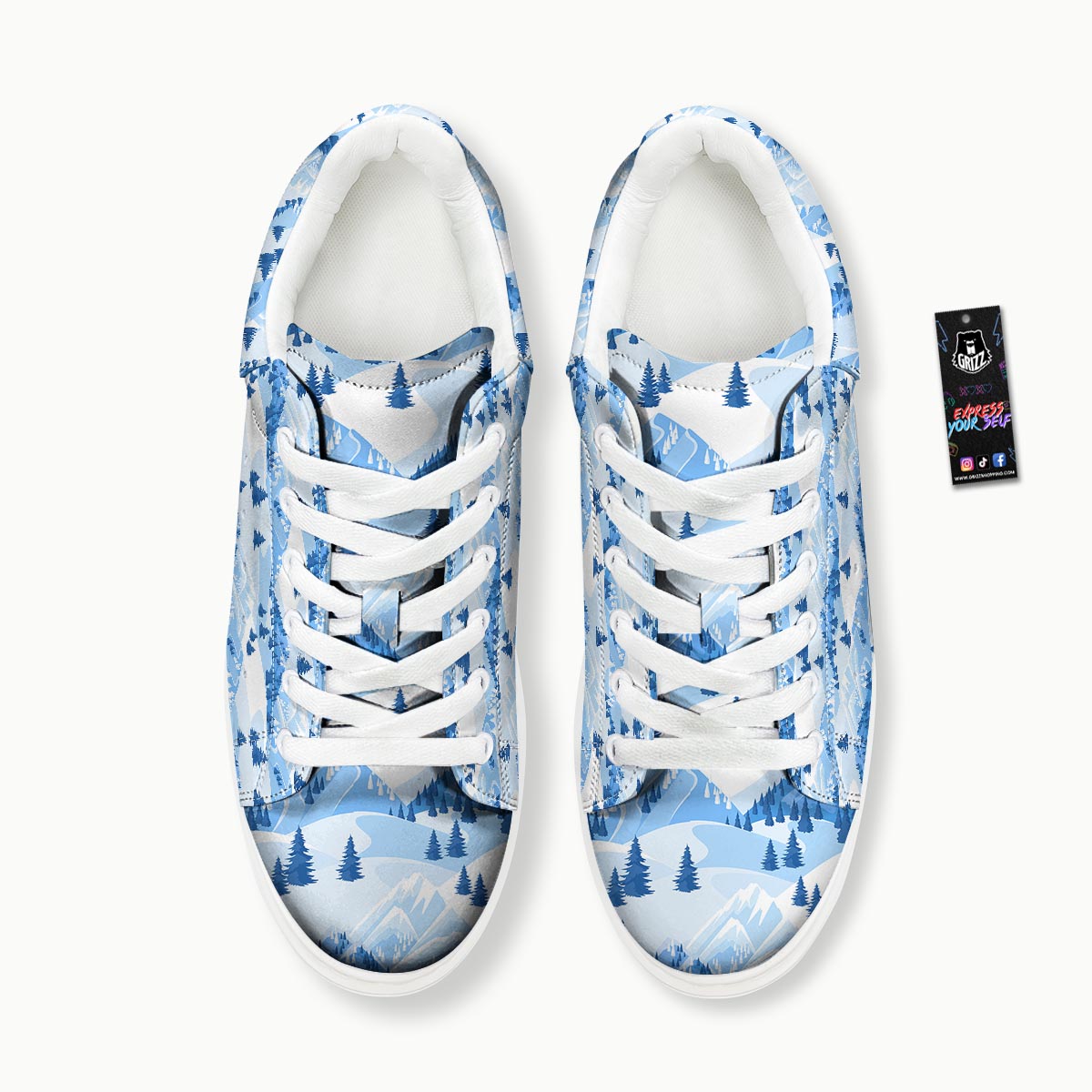 Mountain Skiing Print Pattern Platform Shoes-grizzshop