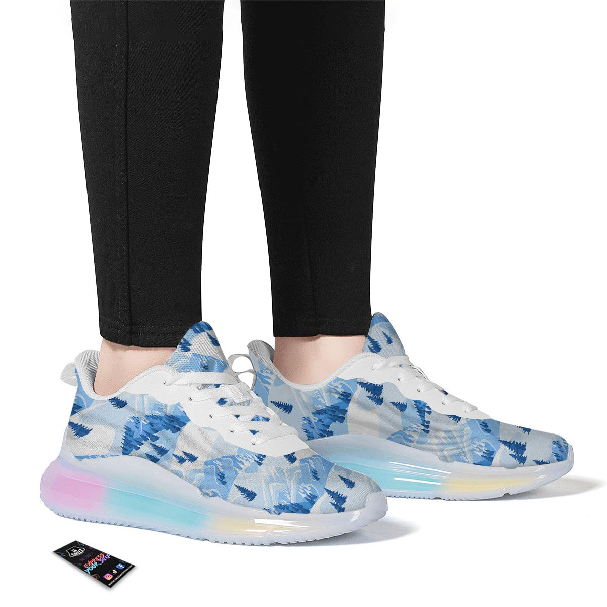 Mountain Skiing Print Pattern Running Sneakers-grizzshop