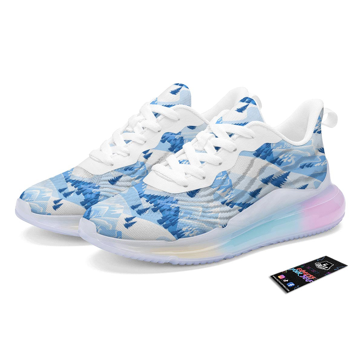 Mountain Skiing Print Pattern Running Sneakers-grizzshop