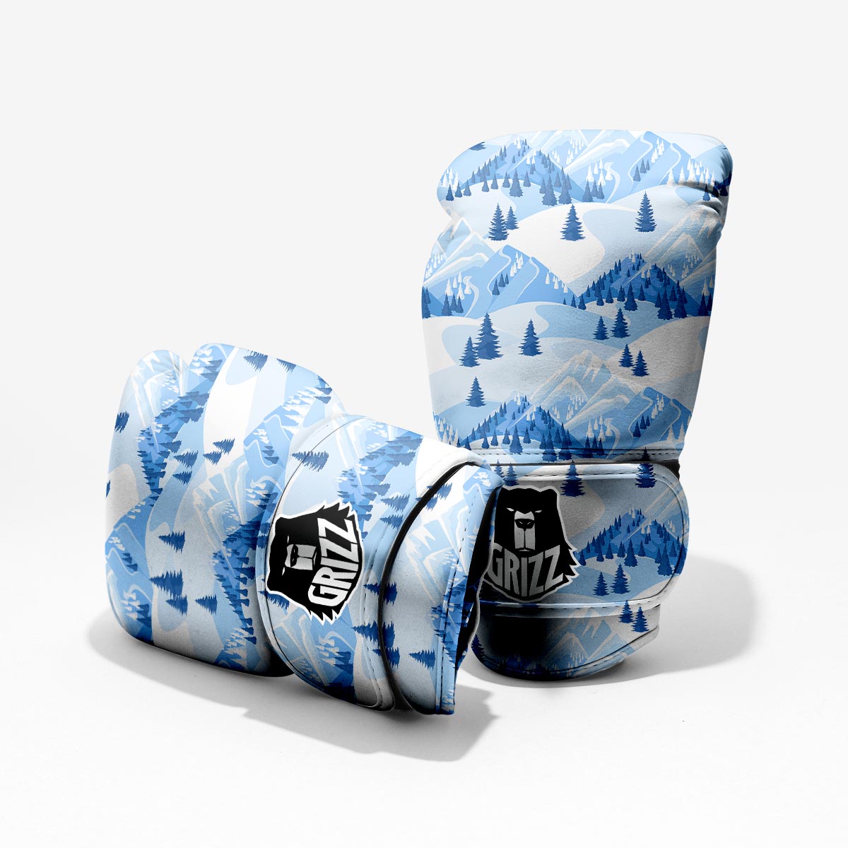 Mountain Skiing Print Pattern Pro Boxing Glove