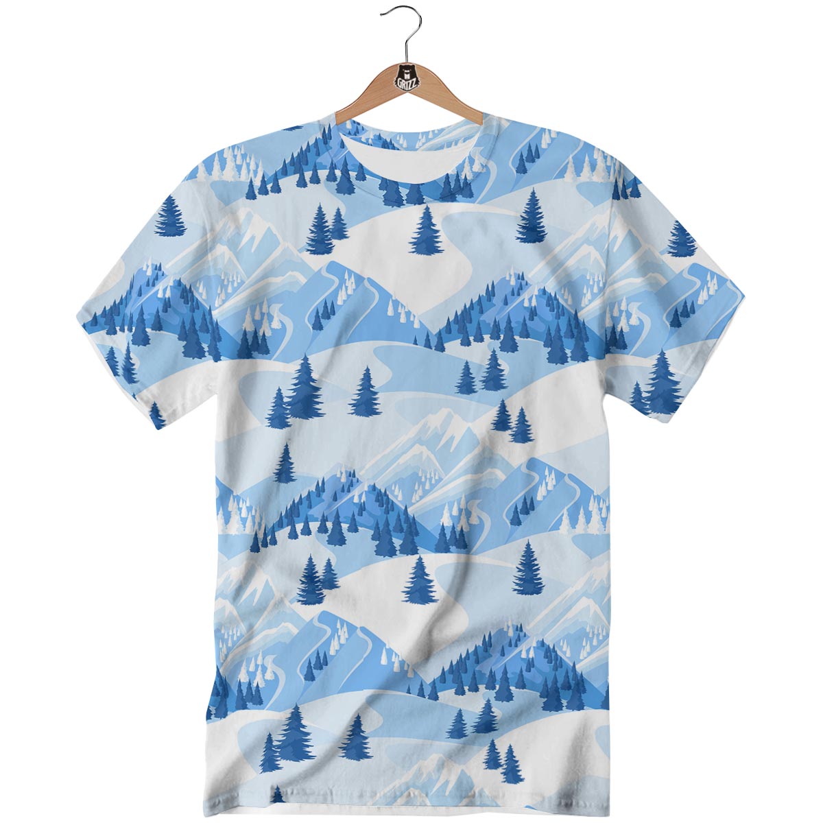 Mountain Skiing Print Pattern T-Shirt-grizzshop