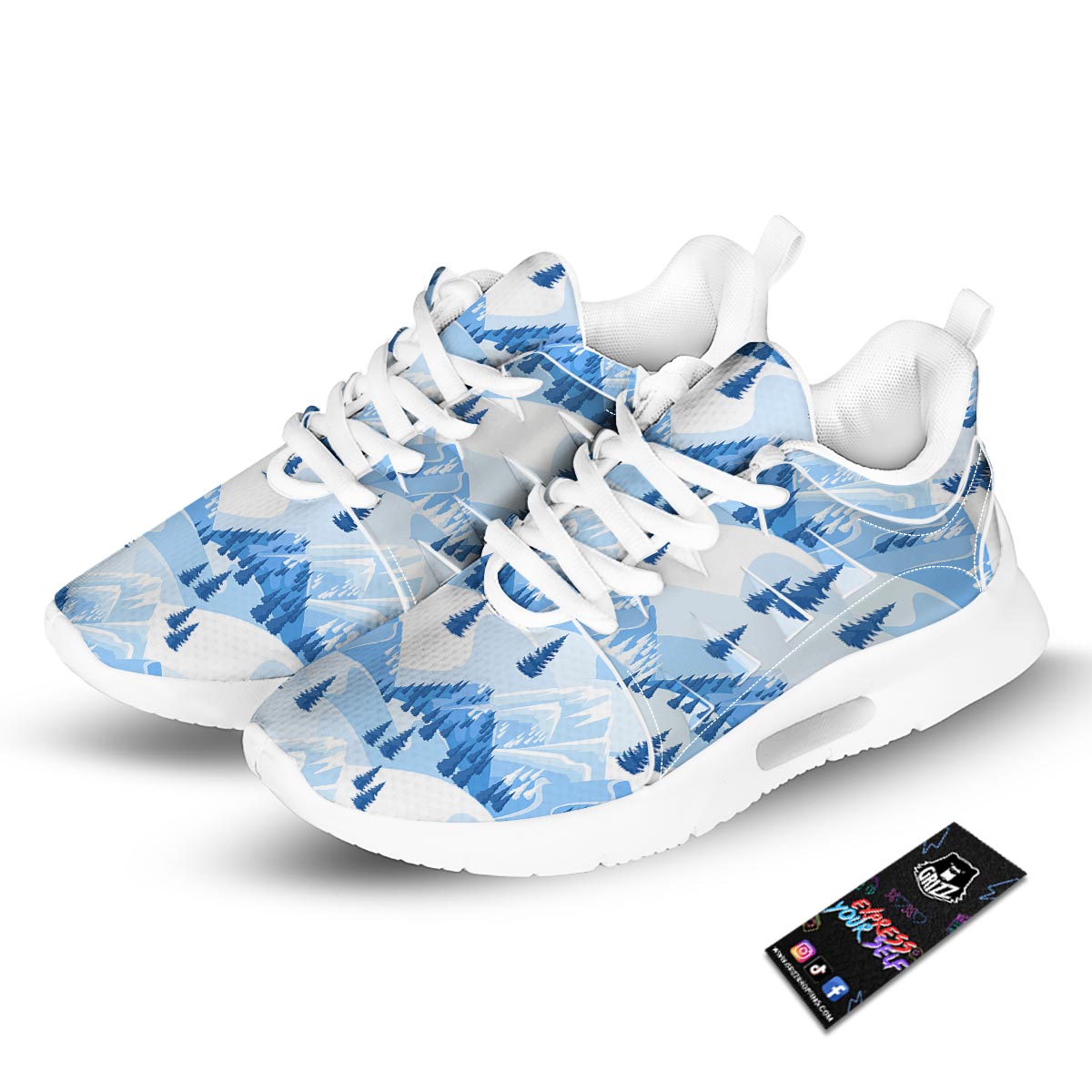 Mountain Skiing Print Pattern Tennis Shoes-grizzshop