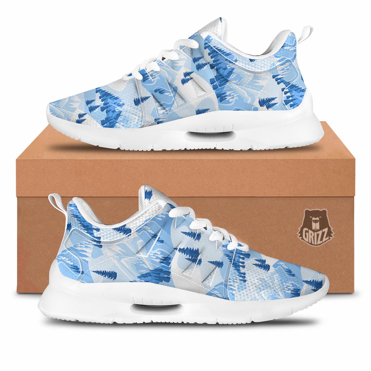 Mountain Skiing Print Pattern Tennis Shoes-grizzshop