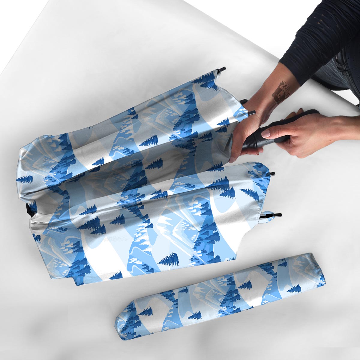 Mountain Skiing Print Pattern Umbrella-grizzshop