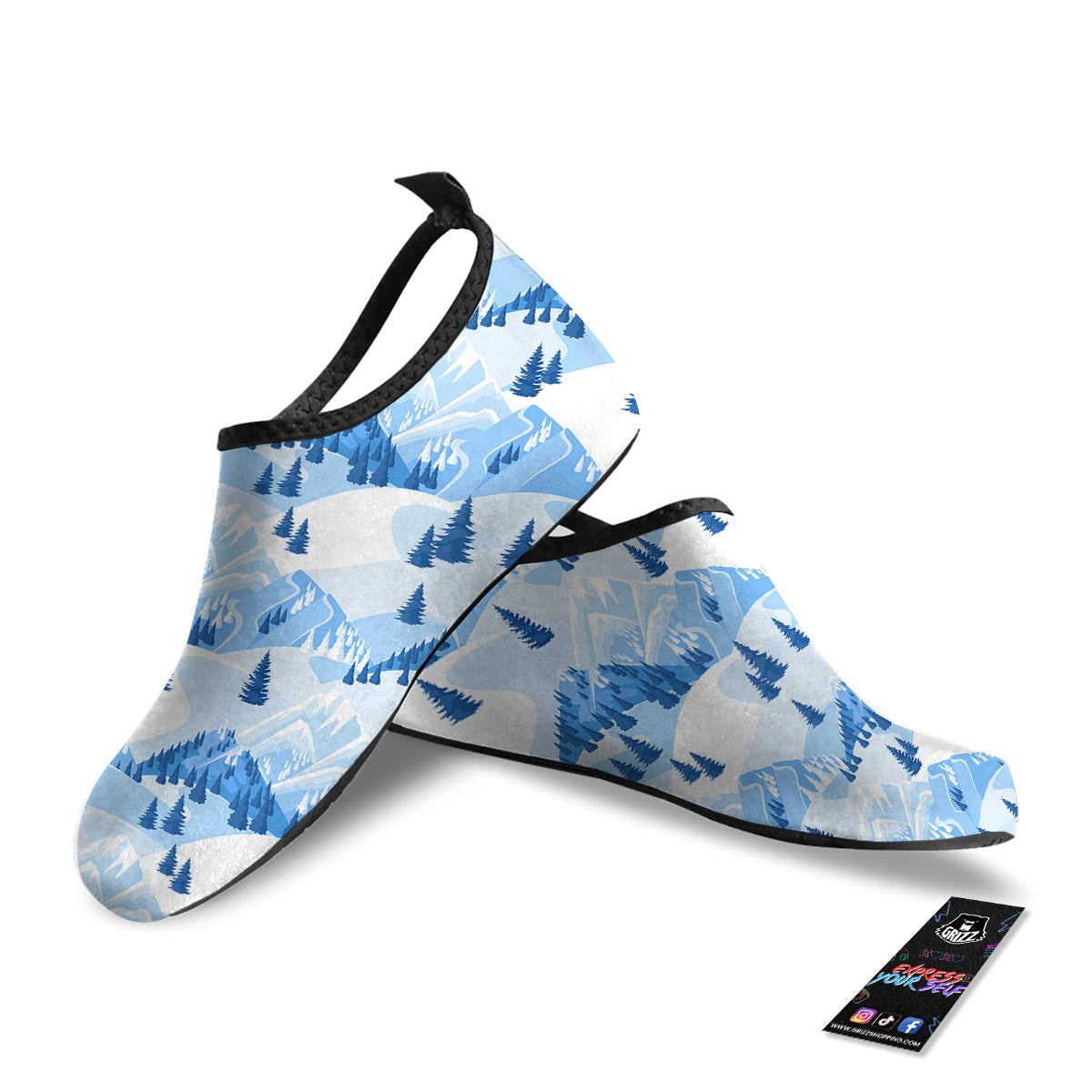 Mountain Skiing Print Pattern Water Shoes-grizzshop
