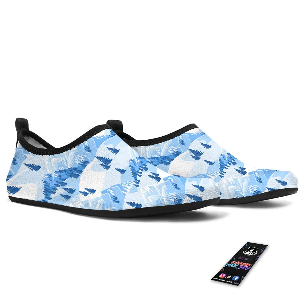 Mountain Skiing Print Pattern Water Shoes-grizzshop